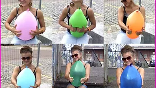 Sheila finger-pops Balloons in Public