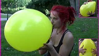 Zora blows up Balloons and Finger Pops them