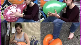 Cute Quila Blows, Bites and Stomps Balloons