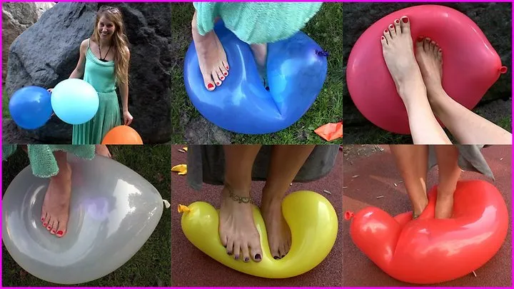 Felize and Wenja's Beautiful Bare Feet Pop Balloons