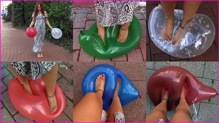 Lemoni's Gorgeous Bare Feet Pop Balloons in Public