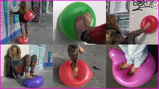 Dreadlocked Hippie Girl Skye's Barefoot Balloon Pop (+ Bonus Clip)