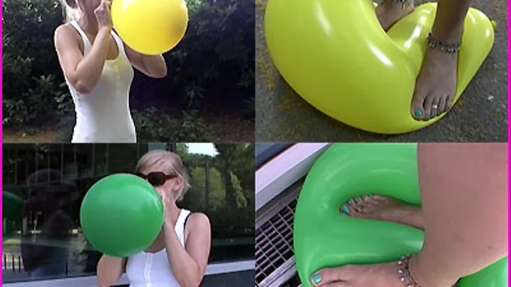 Silvi blows and steps on Balloons pt 2