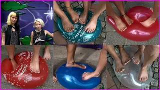 Aella and Kay's simultaneous Barefoot Balloon Squish (+ Bonus Clip)