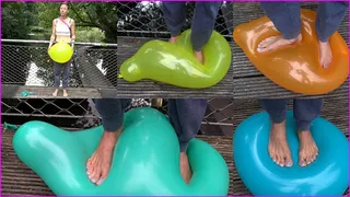 Jana's first-time Barefoot Balloon Squish and Pop