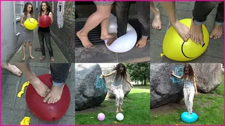 Barefoot Friends Ray and Nami destroy Balloons in Public