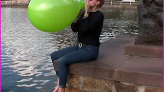 Alina's first time Balloon Blow-to-Pop