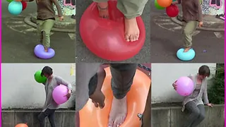 Vivi and Toni pop Balloons Barefooted