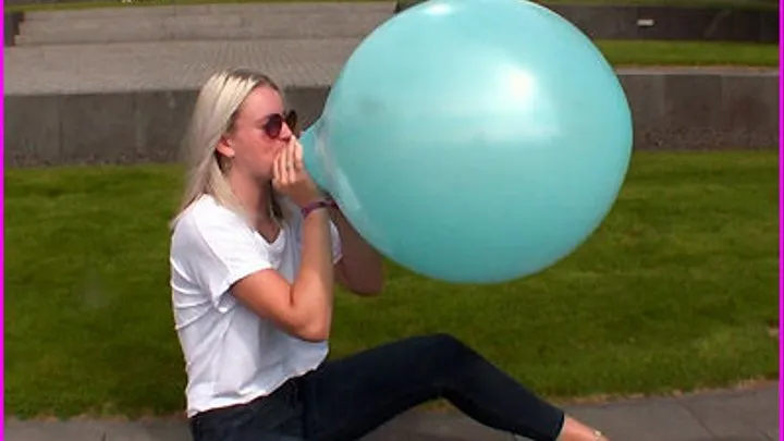 Madeline blows up a Balloon in Public until it Pops