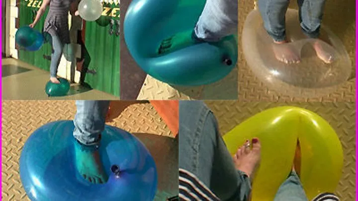 Felictas pops Balloons with her Bare Feet pt. 2