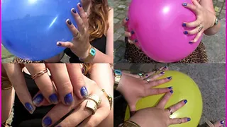 Anchor Pops Balloons with her Manicured Fingers and her Hands