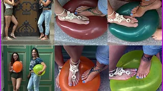 Lemoni and Svea's gorgeous Bare Feet pop Balloons in Public