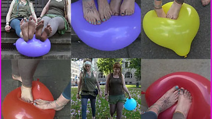 Sari and Nika's Barefoot Balloon Popping Fun
