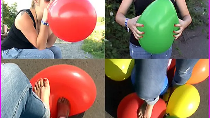 Dasha blows up Balloons and Pops them