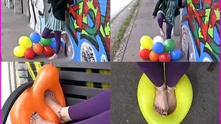 Friederike bursts Balloons with her Bare Feet