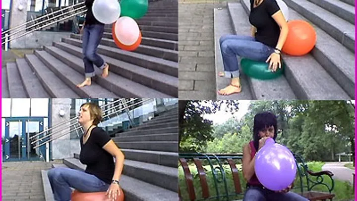 Ava sits on Balloons (+ Bonus Clip)