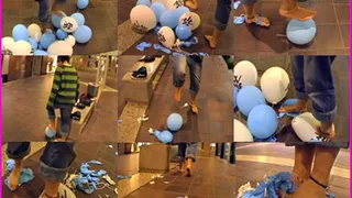 Luna Stomps Balloons in a Shopping Mall