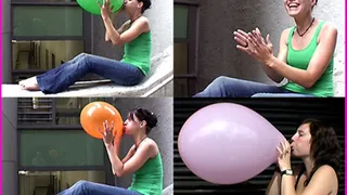 Kira and Francesca's Balloon Blow2Pop
