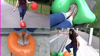 Aika's First Time Barefoot Balloon Pop