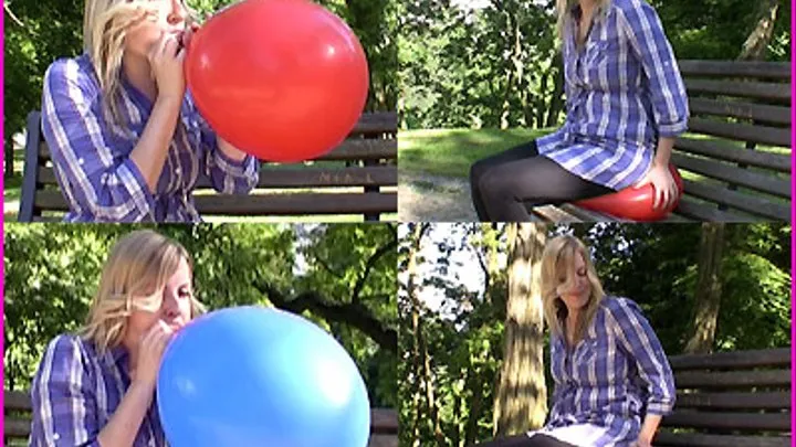 Angelina blows up Balloons and Pops them