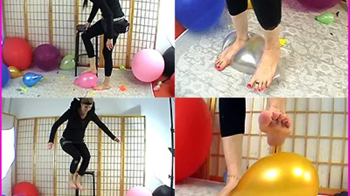 Ruby pops Balloons in Sneakers, Socks and Barefooted pt. 2