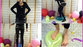 Ruby pops Balloons in Sneakers, Socks and Barefooted pt. 1