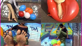 Kira and Sheha pop Balloons with their Bare Feet (+ Bonus Clip)