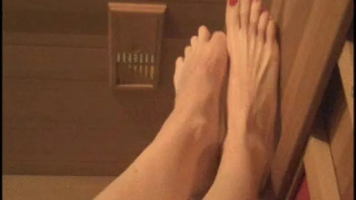 Barefeet in the sauna