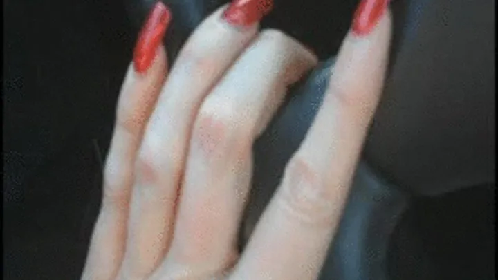 Finger nails on the steering wheel