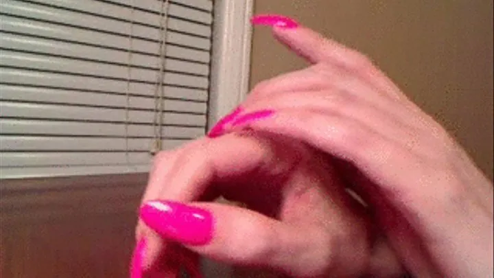 Finger tapping with hot pink nails