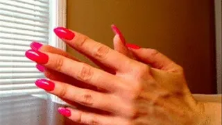 My hands and long pink nails