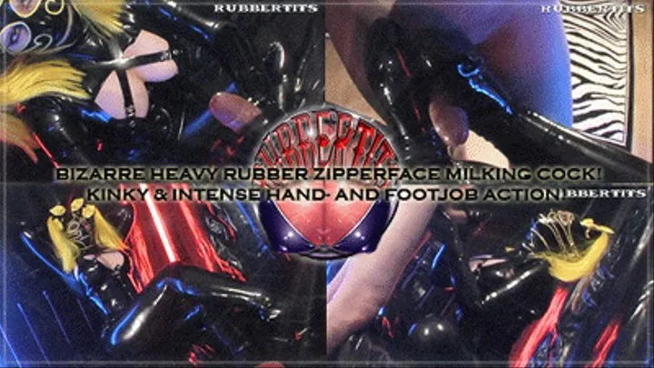 Heavy Rubber Zipperface: Kinky & Intense Hand- and Footjob!