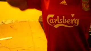 Liverpool CarlsBerg Football Jersey, Pantyhose Shoe Dangle
