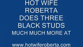 622 HOT WIFE ROBERTA SUCKS AND FUCKS THREE HUNG BLACK STUDS VIDEO B22