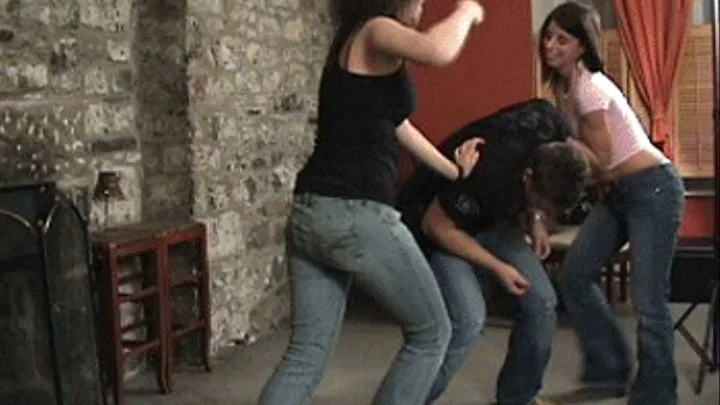 The Twin Step-Sister Team / Human Punching Bag!