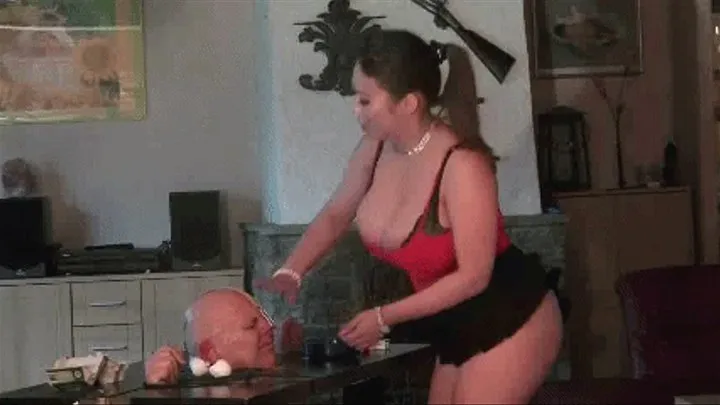 Asian Bitch Goddess ..::.. Goddess Tigerr have fun to tantalize the ugly fat freak who is trapped in the tort*re table (Part 2)