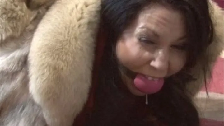 High society fur clad snot left roped tight and drooling all over her 6 thousand dollar fur