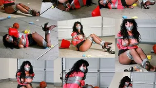 Real Estate agent taped up tightly in her own rental