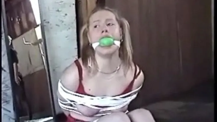 Tammy bound and gagged in the garage!