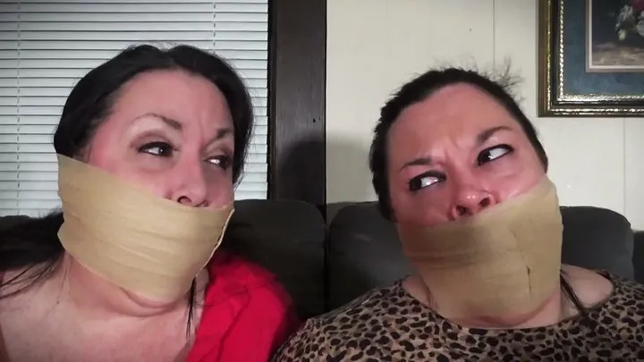 Gina surprised and instructed to tape up Courtney and double gagged