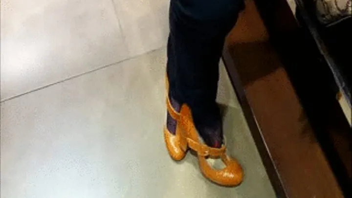 Candid Nylon in Shoe Store