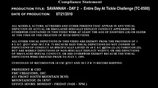 SAVANNAH - DAY 2 - ENTIRE DAY AT TICKLE CHALLENGE