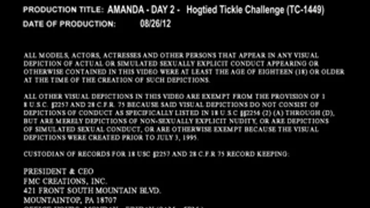 AMANDA - DAY 3 - HOGTIED TICKLE CHALLENGE