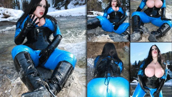 rubber river // lady in latex catsuit, boots and gloves // // Part 2