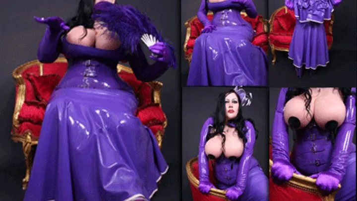 Burlesque Goddess // fetish lady in purple latex and pasties // // Part 1