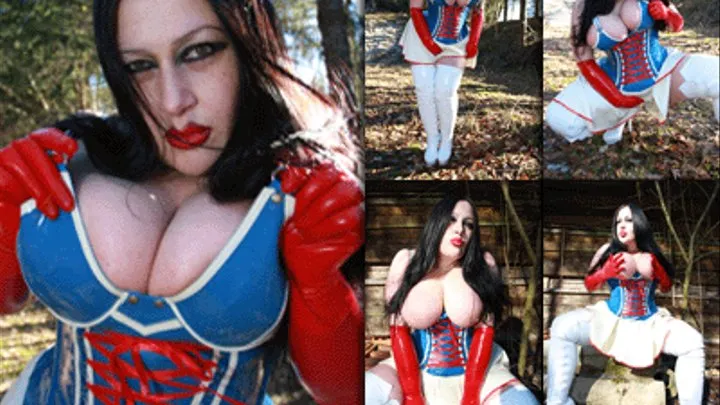 blue white // fetish lady in latex and boots and gloves // part 1 //