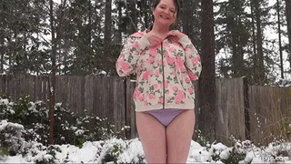 Chubby Mature Fondles Herself in Snow - Low Res * * Version