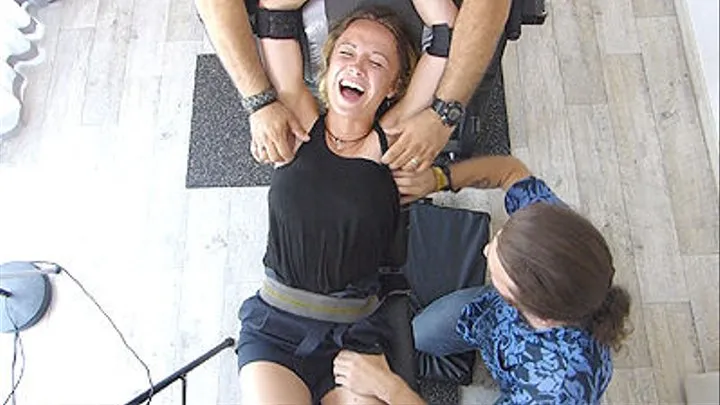 FOUR MERCILESS HANDS ON CHARLEEN'S HORRIBLY TICKLISH UPPERBODY