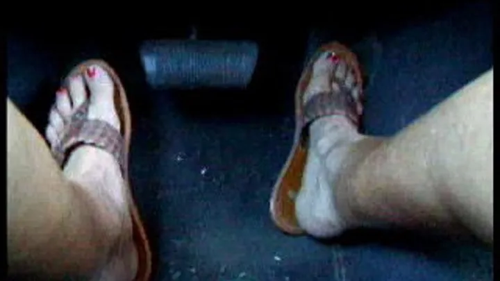 Pedal Pumping in Brown Sandals