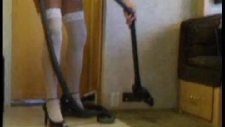 Vacuuming in Layered Stockings - MiniSkirt